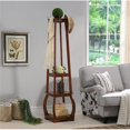 thumbnail image 1 of KB CR1438 70 x 17 x 17 in. Coat Rack with Storage - Walnut, 1 of 1