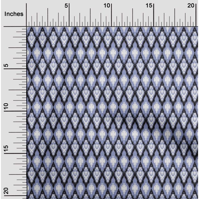 oneOone Cotton Cambric Fabric Geometric Ikat Printed Craft Fabric BTY 56 Inch Wide