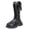 Black, variant on Gubotare Girls Lace Up Riding Boots Cowgirl Cowboy Western Boots Girls Mid Calf Riding Shoes Little Kid/Big Kid Size 12 (Brown,Little Kids 12)