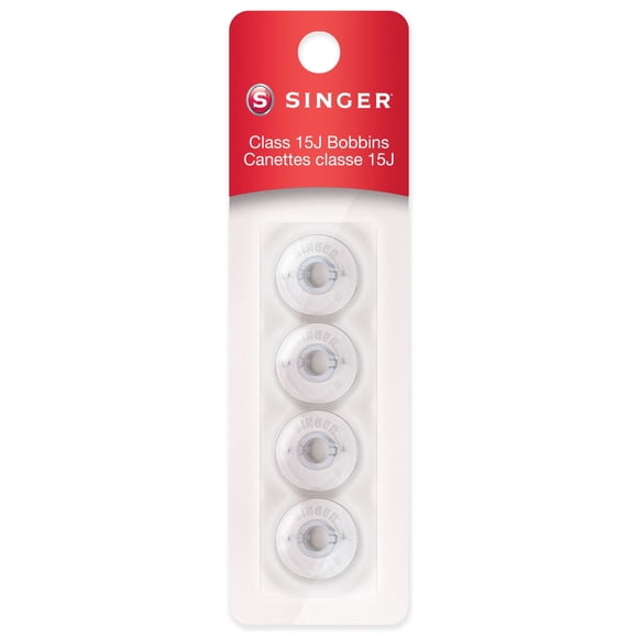 SINGER® Class 15J Bobbins - Plastic, Transparent, 4 pack