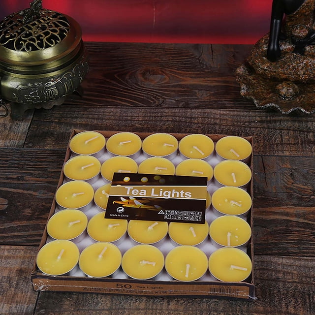 Tea Light Candles, Scented Candle, Home Decor, White, 50 Pack, Paraffin, 3.5cm Diameter, Tabletop, Romantic Party/Wedding