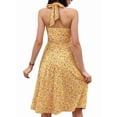 thumbnail image 2 of Robe d'Été Sans Manches Portefeuille à Col en V à Fleurs pour Femme Mini Robe Jaune m, 2 of 5