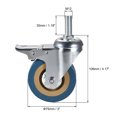 thumbnail image 2 of Unique Bargains Swivel Caster Wheels PVC Caster 3 Inch Wheel M12 x 30mm Threaded Stem with Brake , 88lb Capacity , 2pcs, 2 of 3