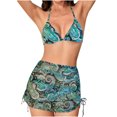 thumbnail image 2 of LSLJS Women's Swimsuit Sun Protection Bikini Three Piece Set Sexy Strapless Tassel Beach Swimsuit Women's Split Body Swimsuit Set, Bikini Sets for Women, 2 of 8