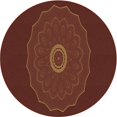thumbnail image 1 of Ahgly Tapis Rond Lavable en Machine Intérieur Transitionnel Acajou Brun, 3 Pieds Rond, 1 of 7