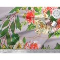 thumbnail image 2 of Soimoi Cotton Cambric Fabric Leaves & Ranunculus Floral Printed Craft Fabric by the Yard 42 Inch Wide, 2 of 5