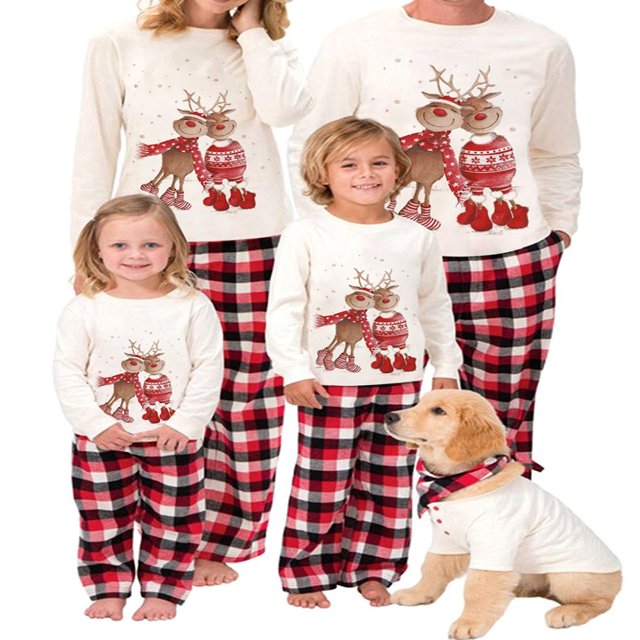 Pyjamas de Noël Assortis pour la Famille Ensembles de Pyjamas de Nuit pour Enfants-4t