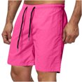 thumbnail image 2 of Plebaso Casual Shorts Mens Elastic Waist Lightweight Summer Shorts Solid Color Drawstring Beach Shorts, 2 of 3