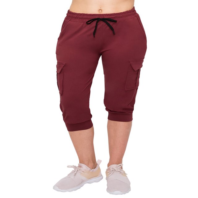 CHOK Pantalon Cargo Jogger Décontracté Super Doux pour Femmes Noir G