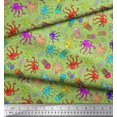thumbnail image 3 of Soimoi Rayon Fabric Dot,Octopus & Jellyfish Ocean Print Fabric by The Yard 56 Inch Wide, 3 of 3