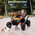 thumbnail image 4 of BeesClover 12V UTV Truck Kids Ride On Car with Remote,4WD/2WD Switchable,Electric Vehicle with 4 Spring Suspension,EVA Tires,Safety Belt,Double Open Doors,Bluetooth,Music, 4 of 7