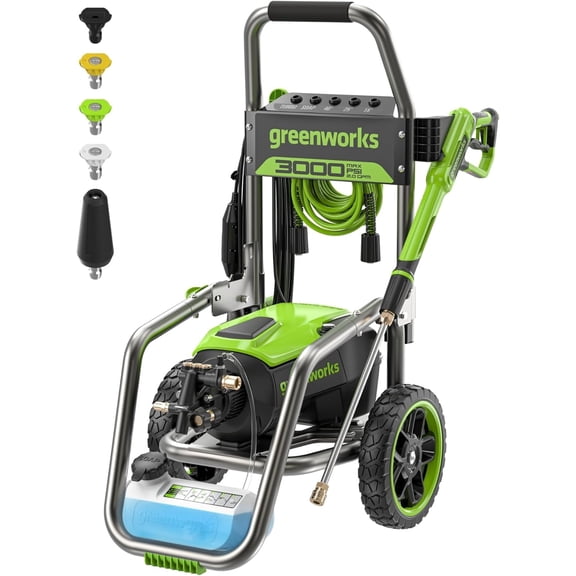Greenworks Laveuse à Pression Électrique Sans Balais 3000 PSI 2,0 GPM Max/ 1,1 GPM