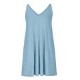 thumbnail image 4 of Gspmoly Robe d'Été, Mode Femme Vacances Été Jachère Sans Manches Couleur Unie Robe Taille Haute Robes de Cocktail Offres Prime, 4 of 8