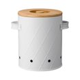 thumbnail image 3 of DOLITY Kitchen Vegetable Storage Tin Potato Onion Garlic Storage Bin with Lid Kitchen Storage Canister for Kitchen Countertop Pantry White Medium, 3 of 9