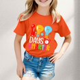 thumbnail image 2 of PMVFHDE Hauts Mignons pour Fille 2025 T-Shirt Robe Filles Hauts d'Été 2025 Maillots de Bain Filles Hauts Garçon et Fille Mode Décontractée Imprimé Col Rond Manches Courtes T-Shirt Haut Orange, 11-12 Ans, 2 of 4