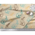 thumbnail image 2 of Soimoi Orange Cotton Duck Fabric Rabbit Animal Print Fabric by the metre 42 Inch Wide, 2 of 4