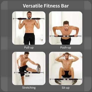 Door Pull-up Bar, Adjustable Fitness Bar with 661.4lb Load Capacity, Stable Door Frame Horizontal Bar, Non-Slip Stretch Bar, Punch-free Strength Training Bar for Doors with Width of 24.4-39.4in