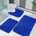 thumbnail image 4 of Solid Color Bath Mats 3 Set Bathroom Rugs For 3 Pcs Toilet Mats Universal Soft Comfortable Water Absorption Non-Slip Thick Machine Washable Easier To Dry Dark, 4 of 8