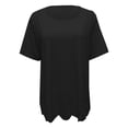 thumbnail image 3 of Birdeem Womens Plus Size Solid Color Tops Short Sleeve Round Neck Temperament and Leisure Shirt Tops, 3 of 4