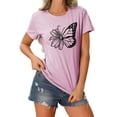 thumbnail image 2 of YLHFASHION T-shirt à Manches Courtes pour Femmes, Couleur Unie, Coupe Ample, Col Rond, Imprimé, Liquidation, T-shirt à Manches Courtes pour Femmes, 2 of 4
