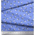 thumbnail image 2 of Soimoi Blue Poly Georgette Fabric Dot & Floral Print Sewing Fabric BTY 52 Inch Wide, 2 of 6
