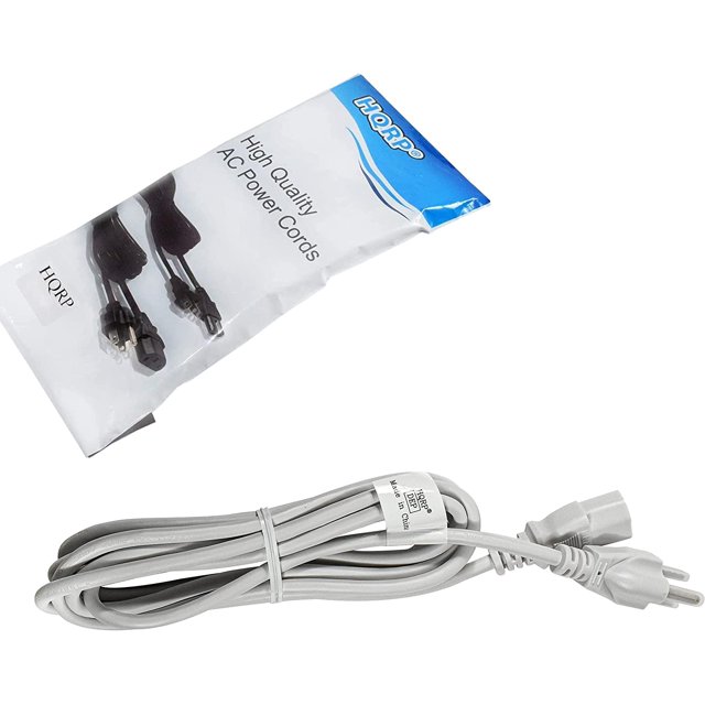 HQRP 10ft AC Power Cord Compatible with Dell 3110CN 5230N Printer, 4100MP 4220 4320 DLP Projector Mains Cable Plug Wire