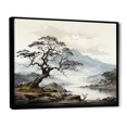 thumbnail image 2 of Designart Large Tree black framed wall art, Grey Minimalism Tree Ink euphony , Trees framed wall art decor, Grey Traditional black framed wall art, 20x12 inches black frame, 2 of 5