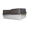 thumbnail image 4 of Stainless Steel Cat Litter Box with Lid, Side Entry Metal Litter Box with High Wall Sides Enclosure, Metal Litter Pan Tray for Small Medium Cats, Includes Litter Shovel, 4 of 7