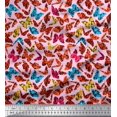 thumbnail image 1 of Soimoi Satin Silk Fabric Texture & Butterfly Print Fabric by The Yard 42 Inch Wide, 1 of 3