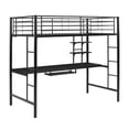 thumbnail image 1 of Pemberly Row Metal Full over Workstation Bunk Bed in Black, 1 of 8