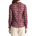 thumbnail image 3 of INSPIRE CHIC Blouse à Encolure à Volants en Dentelle Crochetée Transparente à Motif Floral pour Femme P Rouge, 3 of 7
