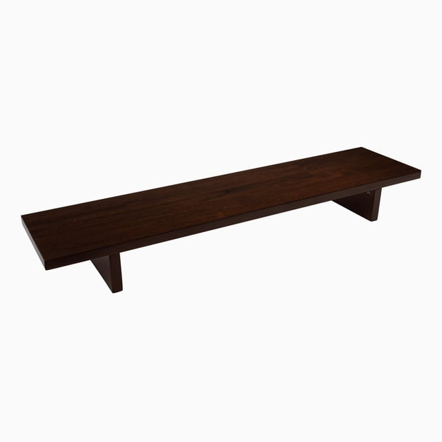 Desky Support pour Moniteur - Bois d'Hévéa Noyer Foncé