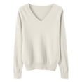 thumbnail image 1 of Timegard Womens Sweaters V Neck Knit Pullover Fall Winter Casual Fitting Comfy Long Sleeve Bottom Tops, 1 of 5