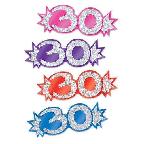 Mini Glittered Foil 30 Cutouts (Pack of 24)