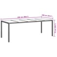 thumbnail image 2 of vidaXL Garden Table White 250x100x75 cm Poly Rattan and Tempered Glass, 2 of 4