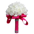 thumbnail image 1 of Faithtur Artificial Wedding Bride Bouquet Romantic Handheld Bridesmaid Flower with Ribbon, 1 of 3