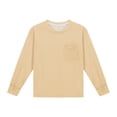 thumbnail image 4 of Cowsor Girl's Crew Neck Solid Color Sweatshirts with No Hood Casual Color Block Long Sleeve Pullover Tops, 4 of 7