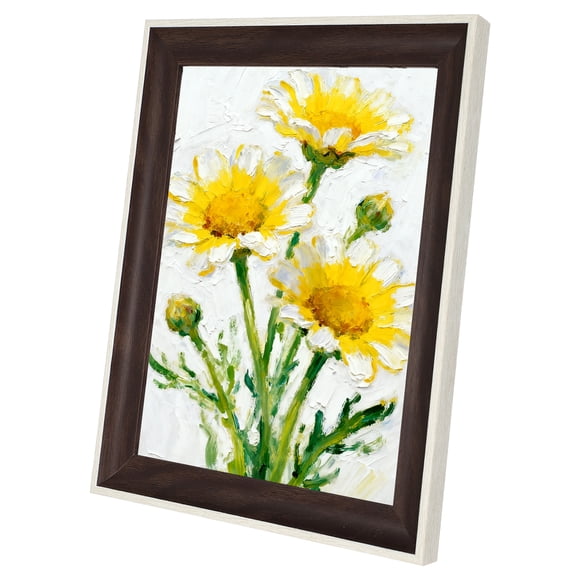 Uxcell White Wood Brown Rectangle Photo Frame, 11.9x9.9 Inch Resin Photo Frame Tabletop Display for Pictures Certificates Home Office Decor, Suits for 20.4x25.5cm Photo