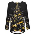 thumbnail image 5 of Pisexur Hauts de Noël pour Femmes Manches Longues Imprimé Vacances T-Shirt Mode Col Rond Chandail Décontracté Ample Automne Sortie, 5 of 5