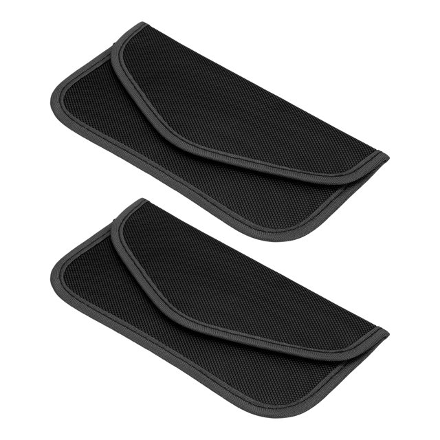 Uxcell 2 Pcs Faraday Bags, 7.7 x 4.3Inch Phone Car Keys Fob Protector Faraday Bags Fireproof Waterproof Document Bag for NFC RFID GPS Sensor Key, Black