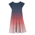 thumbnail image 5 of GDREDA Robes Fille 7 Robe d'Été pour Filles à Dégradé de Couleurs Col Rond Manches Volantées Robe Trapèze à Étages Respirante Confortable Robe Ludique pour Enfants Tout-Petits Fête d'Anniversaire et Tenue Quotidienne Bleu Marine,14-15 Ans, 5 of 5