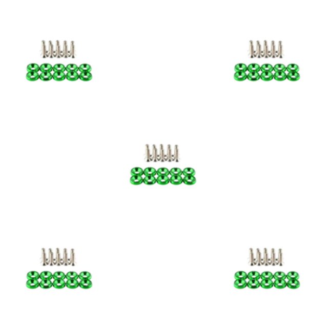 Baohd Sturdy And Durable Car Screw Bonnet Gaskets Made With Materials Easy To Install Car Modification Gasket Screws Green screw 5Set
