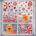 thumbnail image 2 of Christmas Window Clings Double-Side Static Decals - Cute Gingerbread Man, Colorful Candy, White Snowflakes Anti-Collision Stickers for Glass Windows & Doors (Gingerbread Candy), 2 of 6