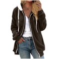 thumbnail image 2 of cllios Womens Winter Fuzzy Fleece Jacket Hooded Color Block Patchwork Cardigan Coats Oversized Fluffy Sherpa Outerwear with Pockets, 2 of 5