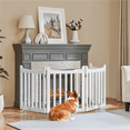 thumbnail image 2 of Yaheetech 4 Panel Freestanding Wooden Pet Puppy Fence with 2 Support Feet, White, 2 of 9