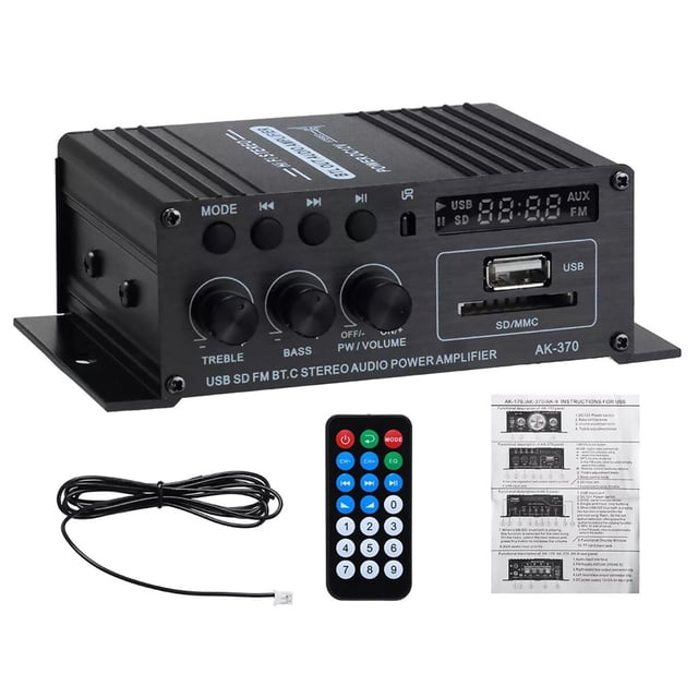 CNKOO Mini Amplificateur Audio Bluetooth pour Usage Domestique et Automobile AK370 20W+20W RMS