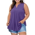 thumbnail image 1 of Posijego Débardeurs Grande Taille pour Femmes Blouse Habillée Col en V Sans Manches Plissée Décontractée pour le Travail, 1 of 7