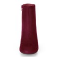 thumbnail image 4 of BLISSFUL STEP Women's Side Zipper Round Toe Block Heel Ankle Boots Burgundy 8, 4 of 7