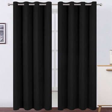 DEBGFS Rideau Occultant Rideau Isolé Thermiquement Protection de la Vie Privée Rideau de Fenêtre pour la Maison Noir Gris,Noir,42.13x62.99 Pouces