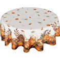 thumbnail image 1 of Fall Tablecloth Round 60 Inch Thanksgiving Autumn Harvest Pumpkin Table Cloth Orange Buffalo Plaid Farmhouse Table Cover Decorative for Home Kitchen Dining Indoor Outdoor Party Picnic Home Decor, 1 of 6